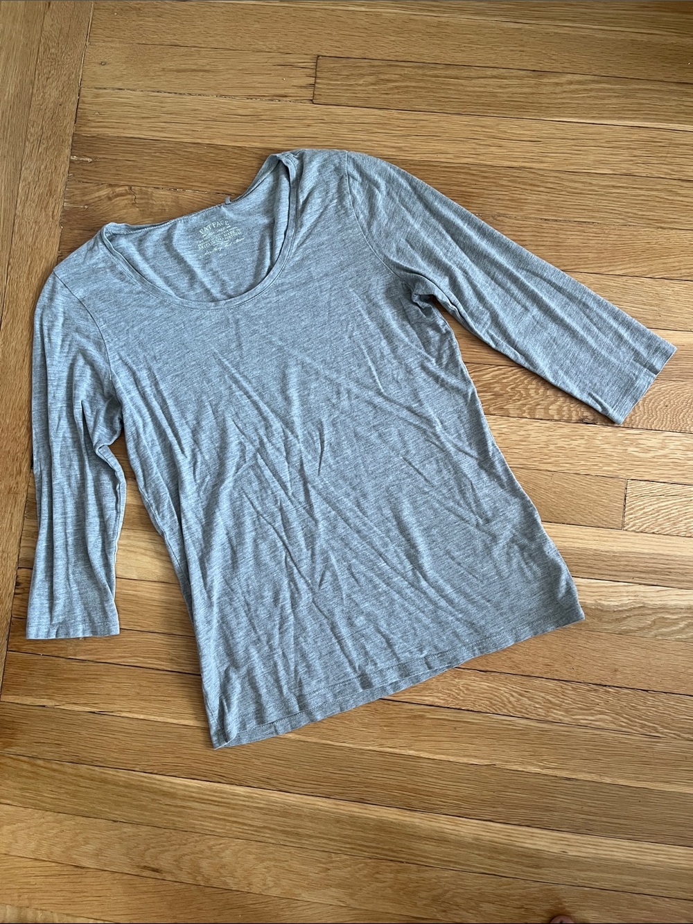 Fat Face Light Gray Scoop Neck Long Sleeve Tee